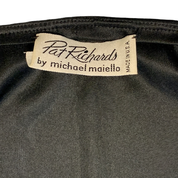 Vintage Pat Richards Black Evening Dress Size 14 Maiello Midi White Lace Holiday - Picture 5 of 16